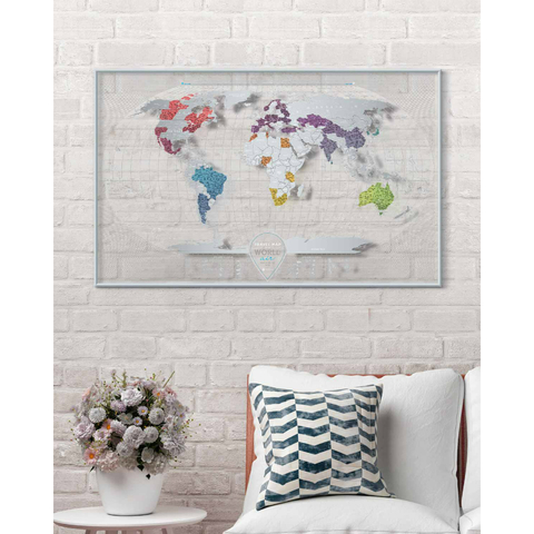 Cкретч-карта мира Travel Map Air World в металлической раме