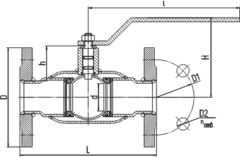 Конструкция LD КШ.Ц.Ф.400.016.П/П.02 Ду400 полный проход с редуктором