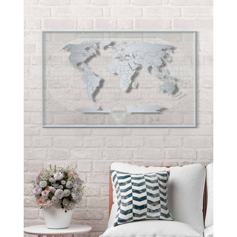 Cкретч-карта мира Travel Map Air World в металлической раме