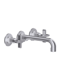 Gessi Inciso 58190#149 Встраиваемый смеситель для раковины на 3 отверстия с изливом 210-190мм (внешние части), цвет: finox фото