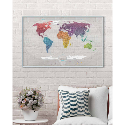 Cкретч-карта мира Travel Map Air World в металлической раме