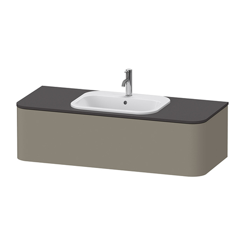 Duravit Happy D.2 Plus HP4952M9292 Тумба подвесная 354x1300x550мм 1 ящик, цвет: stone grey satin matt