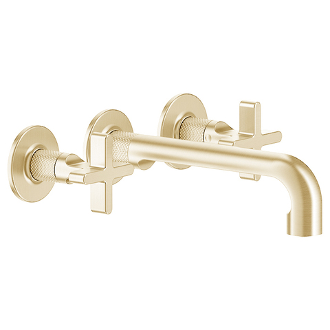 Gessi Inciso 58190#246 Встраиваемый смеситель для раковины на 3 отверстия с изливом 210-190мм (внешние части), цвет: золото