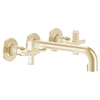 Gessi Inciso 58190#246 Встраиваемый смеситель для раковины на 3 отверстия с изливом 210-190мм (внешние части), цвет: золото