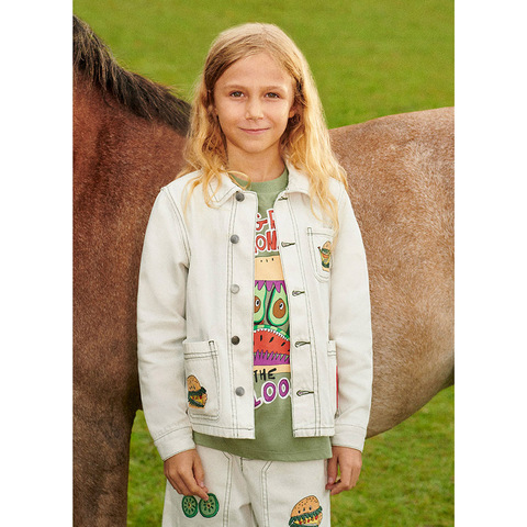 Шорты Stella McCartney Kids Veggie Denim White
