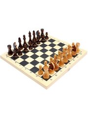 Шахматы обиходные лакированные с доской 290х145х40