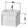 Duravit XViu XV43340B122 Тумба подвесная 397x584x454мм, для раковины #235060, 2 ящика, цвет: белый глянцевый/champagne matt