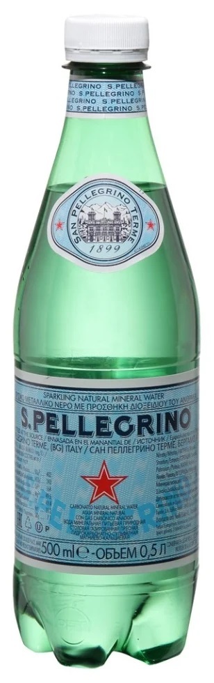 Вода минеральная San Pellegrino газированная 0,5 л в пластиковой бутылке - 12 шт