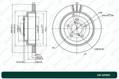 Диск тормозной вентилируемый G-brake  GR-02950