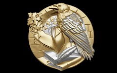 Силиконовый молд Ворон (медальон) № 0472