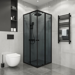 Душевое ограждение Niagara Eco NG-1008-14QT (80х80х190) квадрат,раздвижное,черный,стекло тонированное,1 место