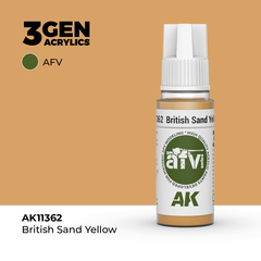 Акриловая краска AK Interactive British Sand Yellow 3GEN AFV, 18мл
