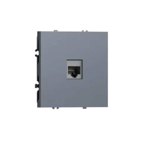 Компьютерная розетка одиночная RJ45 (cat.5/ClassE-8), сталь DONEL S08