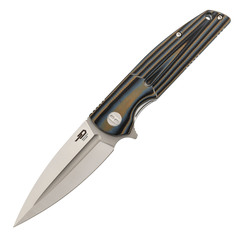 Фото Складной нож Bestech Fin Blue/Brown, сталь 14C28N, G10