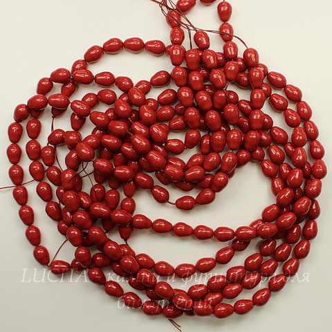 5821 Хрустальный жемчуг Сваровски Crystal Red Coral грушевидный 11х8 мм