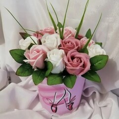 Листья розы искусственные, 6 листочков на ветке, ветка 13 см, листья 3-3,5 см, набор 30 веток