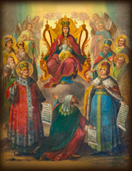 Икона на дереве "Пресвятая Богородица Фреска Углич "