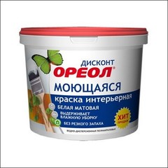 Краска в/д интерьерная моющаяся ЭМПИЛС Ореол ДИСКОНТ (белый)