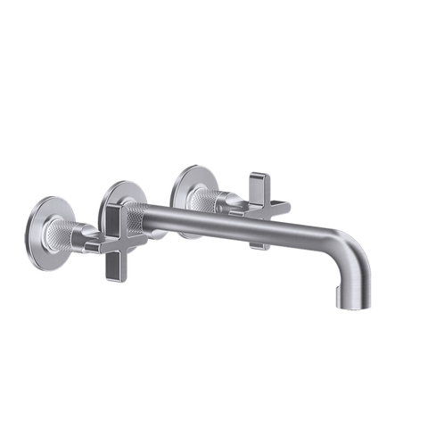 Gessi Inciso 58192#149 Встраиваемый смеситель для раковины на 3 отверстия с изливом 255-235мм (внешние части), цвет: finox