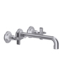 Gessi Inciso 58192#149 Встраиваемый смеситель для раковины на 3 отверстия с изливом 255-235мм (внешние части), цвет: finox