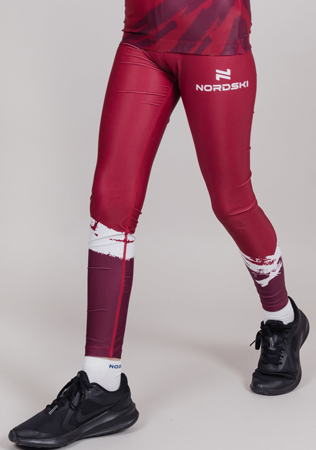 Nordski Jr Premium детский гоночный комбинезон бордо-white - 3