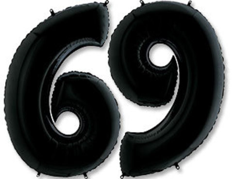 Шар Г 40''/102 см, Цифра Черный (Black) 