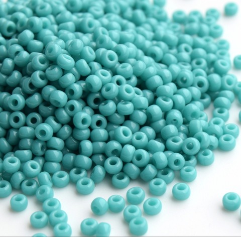 15/0 RR-0412 Бисер круглый Миюки Бирюза непрозрачный /Miyuki round 15/0 Opaque Turquoise Green