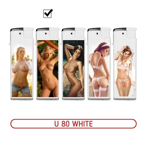 Зажигалка ТУРБО U 80 WHITE (ЭРОТИКА)