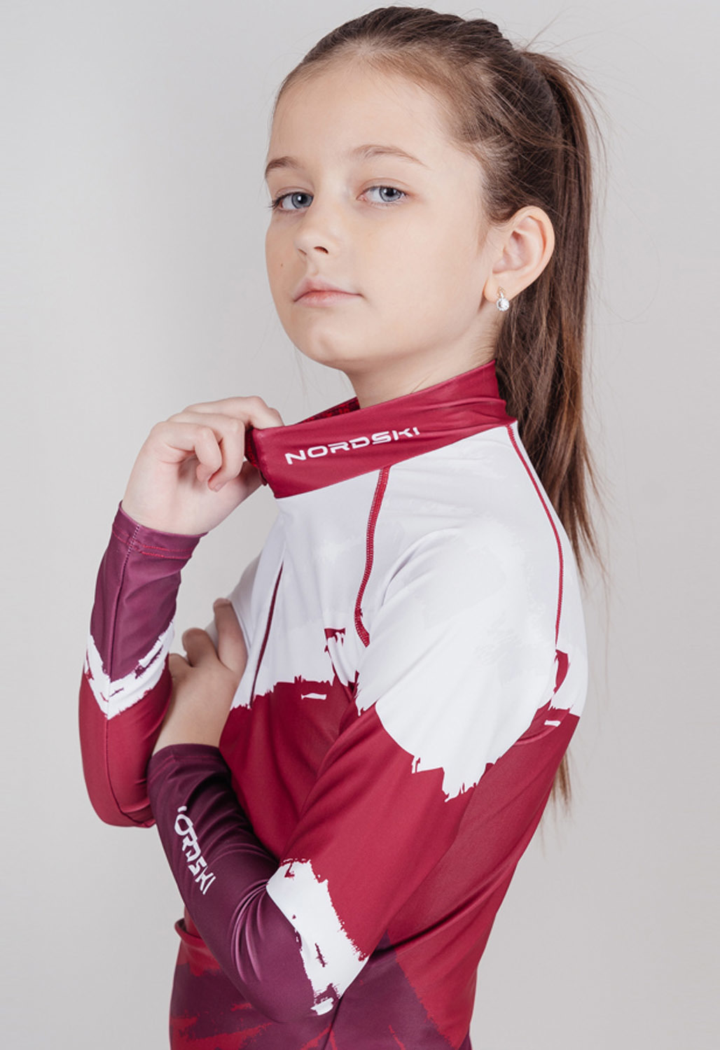 Nordski Jr Premium детский гоночный комбинезон бордо-white - 6