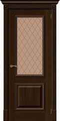 Дверь Вуд Классик-13 / Цвет Golden Oak / Стекло Bronze Сrystal / Двери Браво
