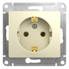 Schneider Electric Glossa Бежевый Розетка с заземляющими контактами механизм IP20 скрытая установка GSL000243