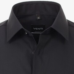 Сорочка мужская Venti Body Fit 001422-800 черная, удлиненный рукав