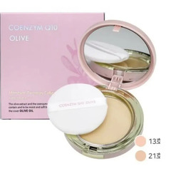 Enough Coenzyme Q10 Olive Moisture Twoway Cake увлажняющая  пудра с коэнзимом Q10 и оливой 21 тон