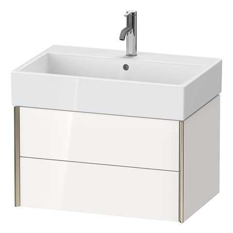 Duravit XViu XV43350B122 Тумба подвесная 397x684x454мм, для раковины #235070, 2 ящика, цвет: белый глянцевый/champagne matt