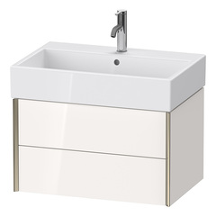 Duravit XViu XV43350B122 Тумба подвесная 397x684x454мм, для раковины #235070, 2 ящика, цвет: белый глянцевый/champagne matt фото