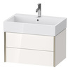 Duravit XViu XV43350B122 Тумба подвесная 397x684x454мм, для раковины #235070, 2 ящика, цвет: белый глянцевый/champagne matt