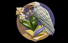Силиконовый молд Ворон (медальон) № 0472