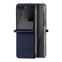 Чехол синего цвета из кожи для Samsung Galaxy Z Flip 8, серия Bril Series Case от Dux Ducis