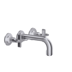 Gessi Inciso 58194#149 Встраиваемый смеситель для ванны на 3 отверстия с изливом 190-170мм (внешние части), цвет: finox фото
