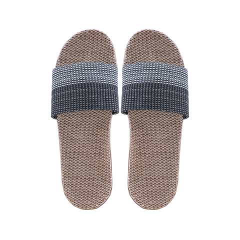 (1 PV) Kardli slippers（man) - Мужские тапочки летние (41-42; *280 мм*), (Подошва-Резина / Верх-Текстильные материал) (ПОЛОСКА СЕРАЯ)