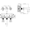 Gessi Inciso 58194#246 Встраиваемый смеситель для ванны на 3 отверстия с изливом 190-170мм (внешние части), цвет: золото