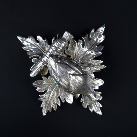 Ковш 16см (1,5л), крышка с посеребренной декорированной ручкой, RUFFONI Opus Prima арт. L16 Ruffoni