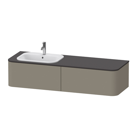 Duravit Happy D.2 Plus HP4954L9292 Тумба подвесная 354x1600x550мм 2 ящика, SX, цвет: stone grey satin matt