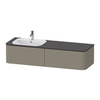 Duravit Happy D.2 Plus HP4954L9292 Тумба подвесная 354x1600x550мм 2 ящика, SX, цвет: stone grey satin matt