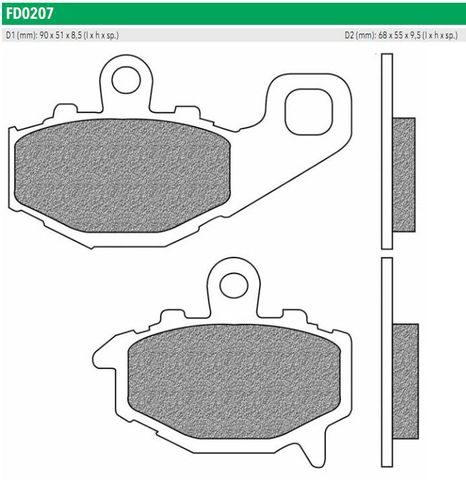 FD0207BT Тормозные колодки дисковые мото ROAD TOURING ORGANIC (FDB2012P)   NEWFREN