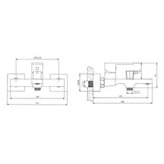 Смеситель для ванны BELZ B60613-3 короткий излив, латунь, графит