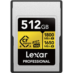Карта памяти Lexar 512GB Professional GOLD CFexpress 4.0 Type A 1800/1650/400