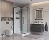 BelBagno UNO-CAB-A-1-90-C-NERO-Bi-TOP-R Душевая кабина с задними стенками, смесителем, верхним и ручным душем, акриловым поддоном и крышей, правосторонняя