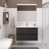 BelBagno UNO-MINI-1000-2C-SO-GSO База под раковину подвесная с фрезеров. ручк. по всей длине фасада с двумя выкатн. ящ.,Темно-Серый Мат.,1000x395x608