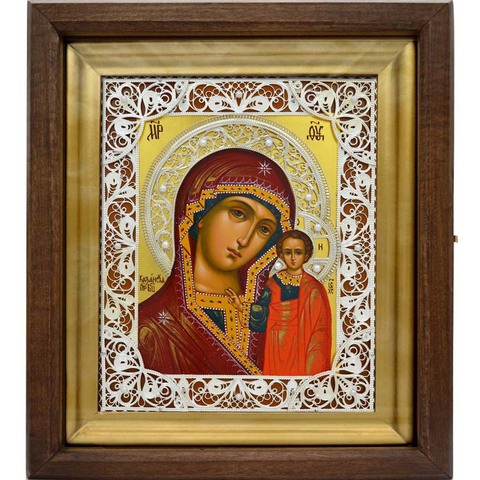 Казанская икона Божией Матери. Рукописная икона.